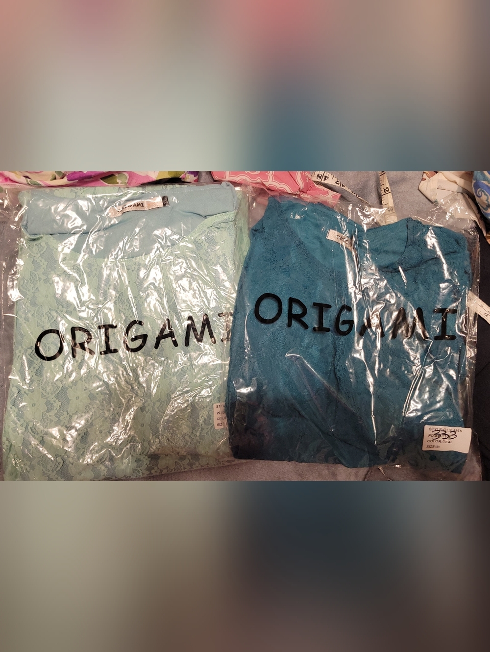 NIP Origami Hi-Lo Teal Lace Tunic - Picture 5 of 5